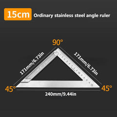 1pc Stainless Steel Square Angle Ruler Crutch 90 Degrees Carpenter Tools