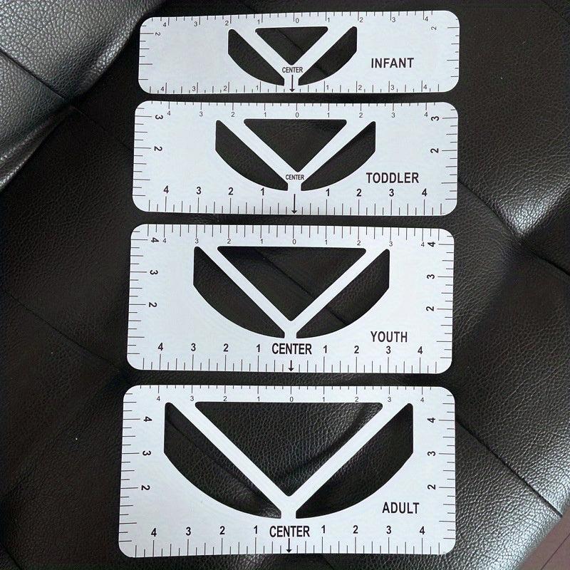 Round Collar T shirt Alignment Ruler Sewing Collar Measuring Tool 4 piece Set