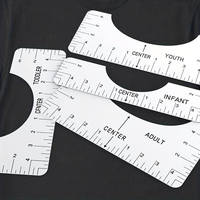 Round Collar T shirt Alignment Ruler Sewing Collar Measuring Tool 4 piece Set