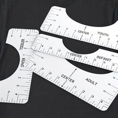 Round Collar T shirt Alignment Ruler Sewing Collar Measuring Tool 4 piece Set
