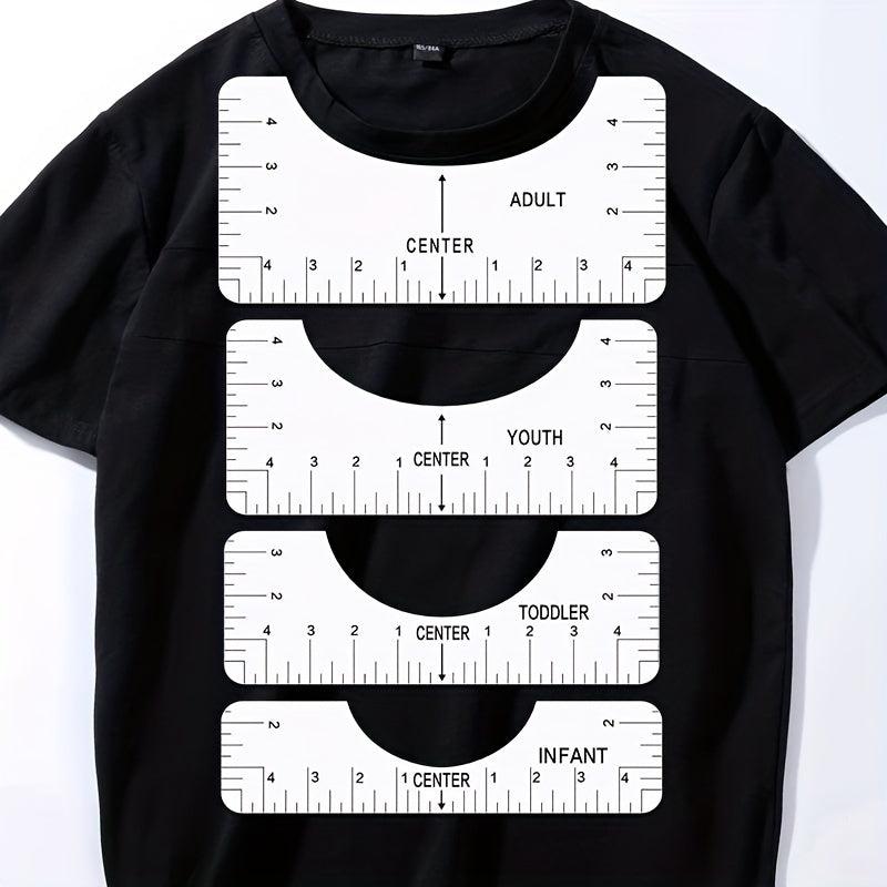 Round Collar T shirt Alignment Ruler Sewing Collar Measuring Tool 4 piece Set