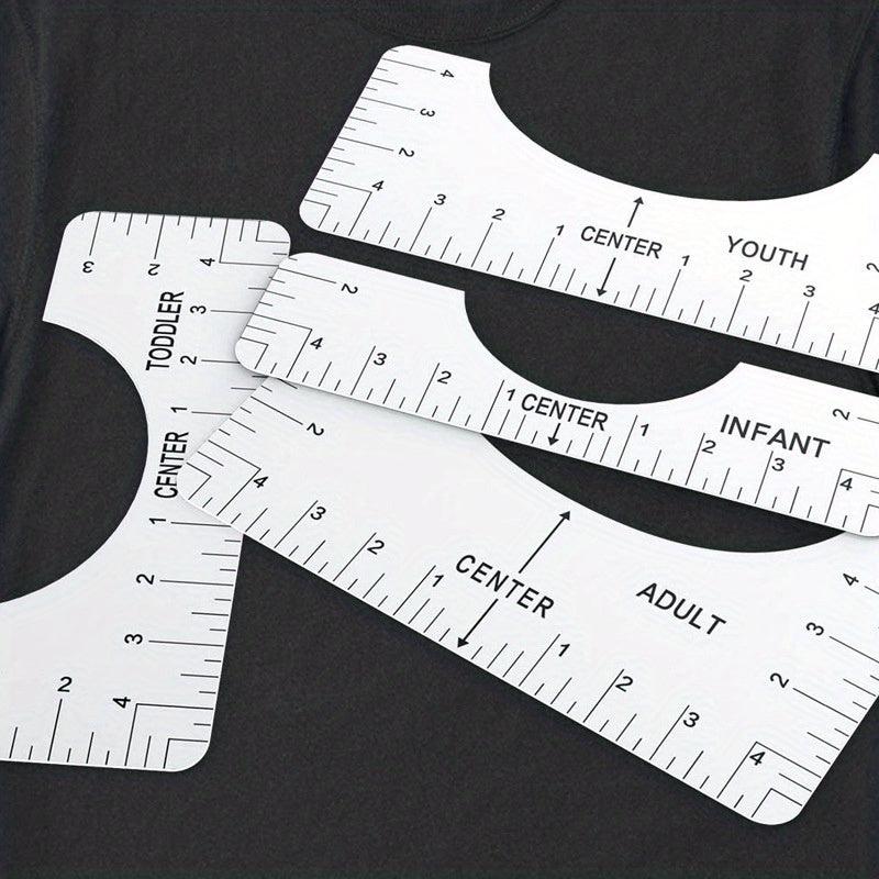 Round Collar T shirt Alignment Ruler Sewing Collar Measuring Tool 4 piece Set