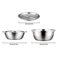 3pcs Set Colander Set Stainless Steel Vegetable Slicer Fruit Slicer