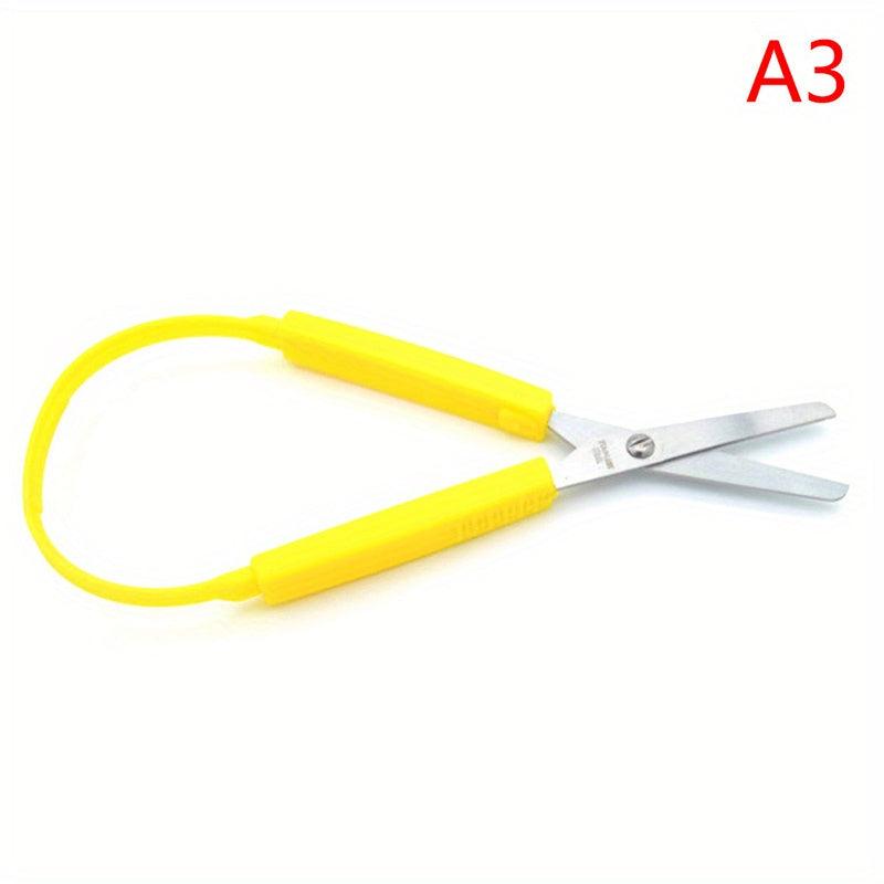 Mini Steel Loop Scissors Colorful Grip DIY Craft Paper Cutting Scissors