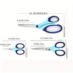 3pcs Office Scissors Craft Scissors Heavy Duty Ergonomic Comfort Grip Scissors