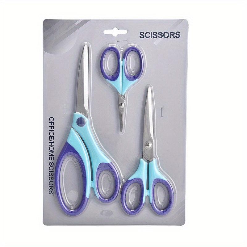 3pcs Office Scissors Craft Scissors Heavy Duty Ergonomic Comfort Grip Scissors