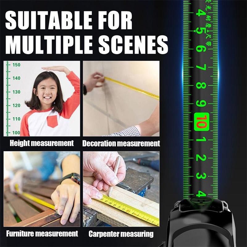 10mx25mm High Precision Self Locking Steel Tape Measure Fluorescent Tape