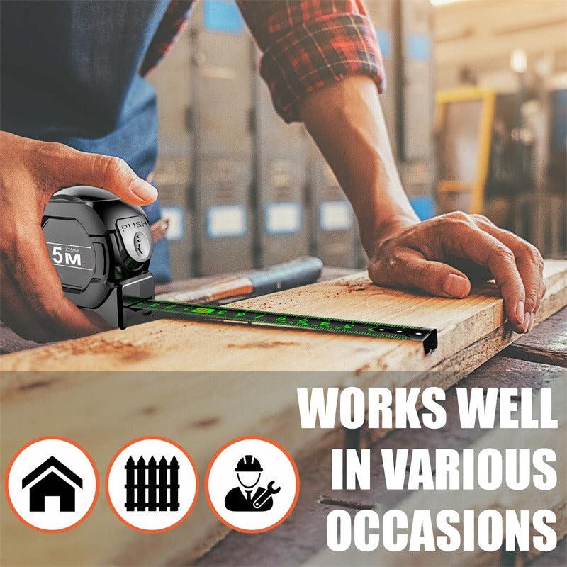 10mx25mm High Precision Self Locking Steel Tape Measure Fluorescent Tape