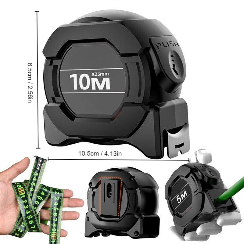 10mx25mm High Precision Self Locking Steel Tape Measure Fluorescent Tape