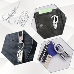 Stainless Steel Folding Scissors Travel Convenient Office School Stationery