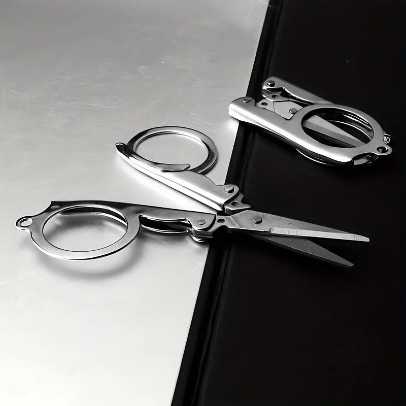 Stainless Steel Folding Scissors Travel Convenient Office School Stationery