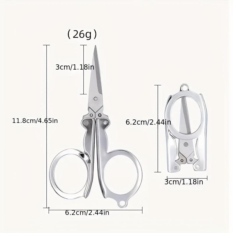Stainless Steel Folding Scissors Travel Convenient Office School Stationery