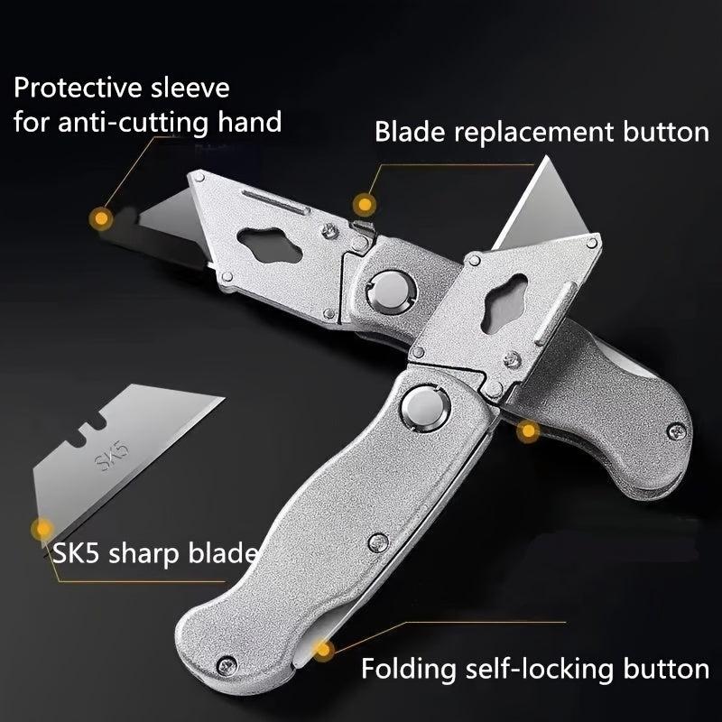 Heavy Duty Box Cutter with Clip Aluminum Body