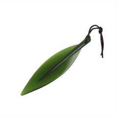 Leaf Shaped Letter Opener Green Plastic Willow Leaf Paper Keychain