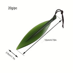 Leaf Shaped Letter Opener Green Plastic Willow Leaf Paper Keychain