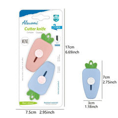 2pcs Carrot Shaped Mini Art Utility Knives Box Cutter