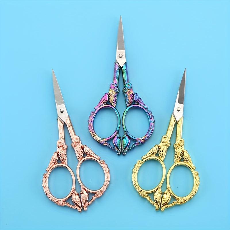Retro Bird Scissors Stainless Steel for Tea Ceremony Cross Stitching