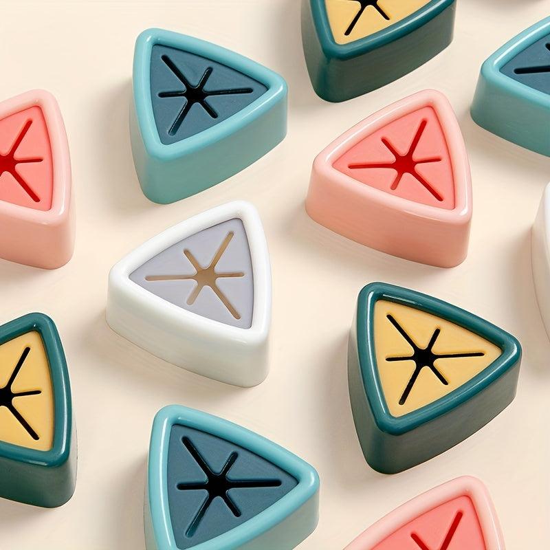 Triangle Push Towel Hooks Adhesive Wall Towel Holder