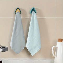 Triangle Push Towel Hooks Adhesive Wall Towel Holder