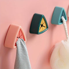 Triangle Push Towel Hooks Adhesive Wall Towel Holder