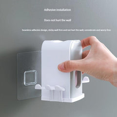Toothbrush Holder Cup Toothpaste Dispenser Set for Dormitory