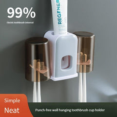 Toothbrush Holder Cup Toothpaste Dispenser Set for Dormitory