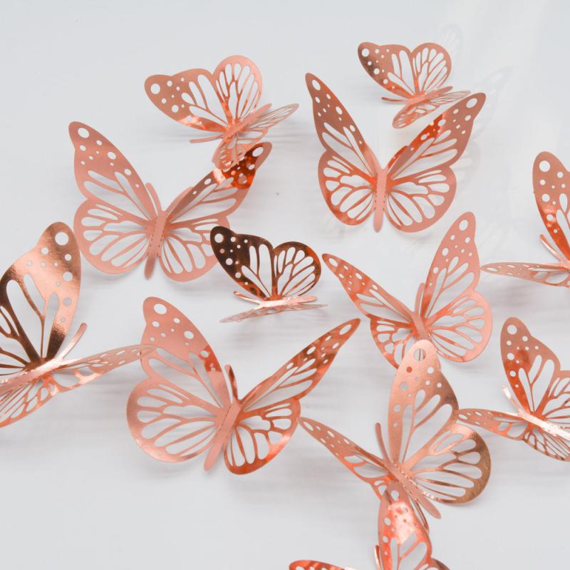 12pcs 3D Hollow Butterfly Wall Stickers DIY Home Room Decor