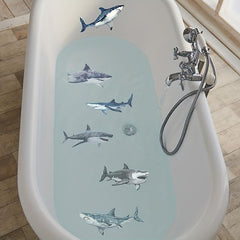 6Pcs Anti Slip Shark Bathtub Stickers Waterproof Bathroom Stickers