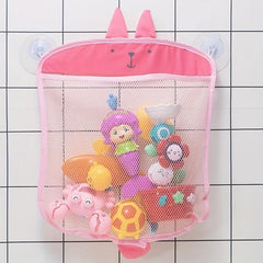 2pcs Kids Bathroom Cartoon Mesh Hanging Bag Bath Toy Storage