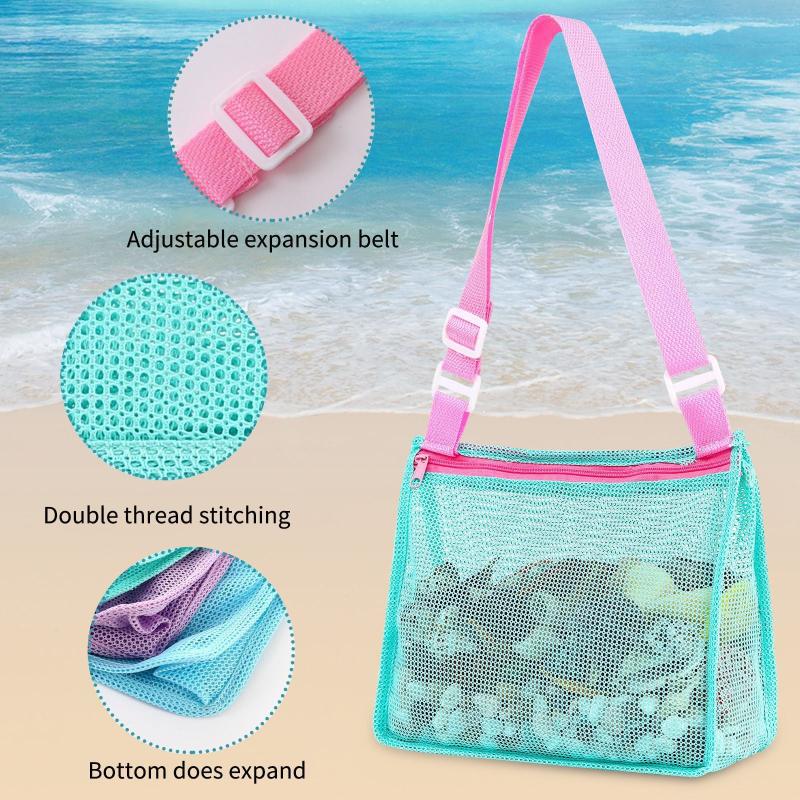 Kid Beach Bag Toy Storage Seashell Net Bag Swimming Pool Organizer Bag