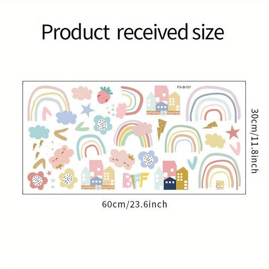 Rainbow Cartoon Wall Sticker for Kids Bedroom Decoration