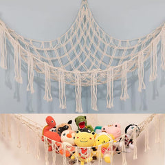 Stuffed Toy Net And Hammock Bohemian Wall Corner Hammock Organizer