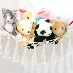 Stuffed Toy Net And Hammock Bohemian Wall Corner Hammock Organizer