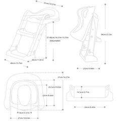 Foldable Kids Potty Training Toilet Seat with Step Stool & Cushion