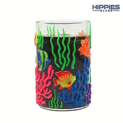 3D Cartoon Glass Cup Hand Painted Deep Sea Theme Luminous Drinking Cup