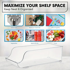 Clear Plastic Fridge Organizer with Soda Can Dispenser