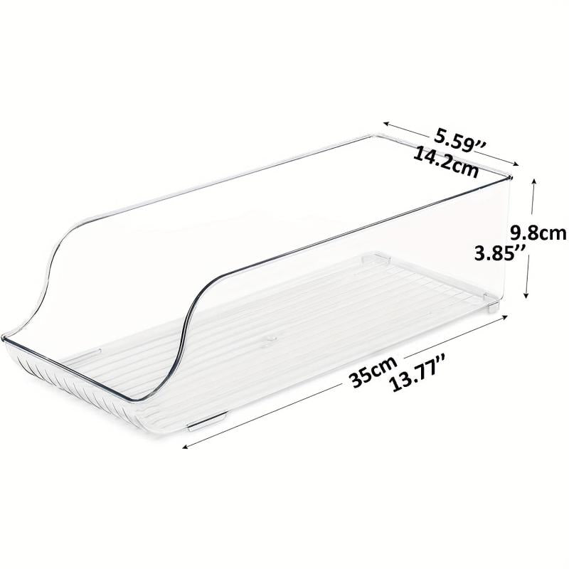 Clear Plastic Fridge Organizer with Soda Can Dispenser