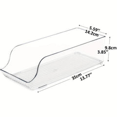 Clear Plastic Fridge Organizer with Soda Can Dispenser