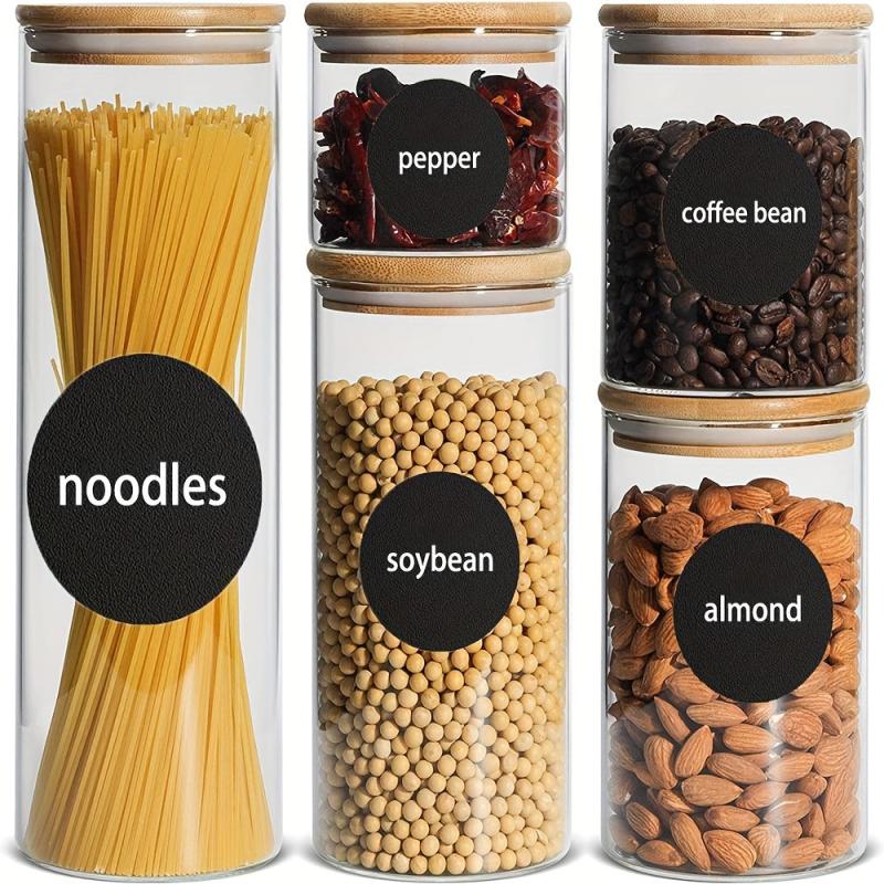 Waterproof Spice Label Stickers with Pen 120pcs Round Seasoning Bottle Stickers