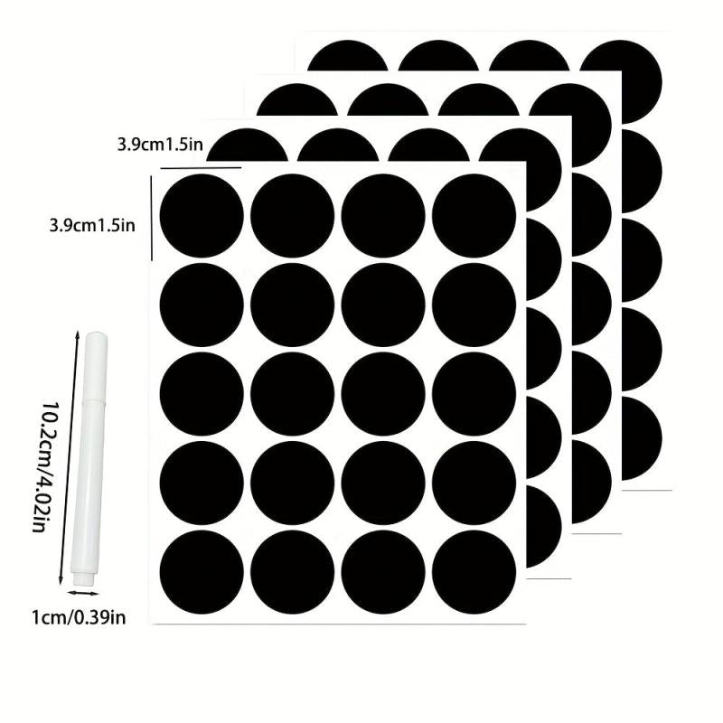 Waterproof Spice Label Stickers with Pen 120pcs Round Seasoning Bottle Stickers