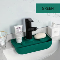 Sink Faucet Splash Guard & Drain Rack Silicone Kitchen Sink Water Collection Pad