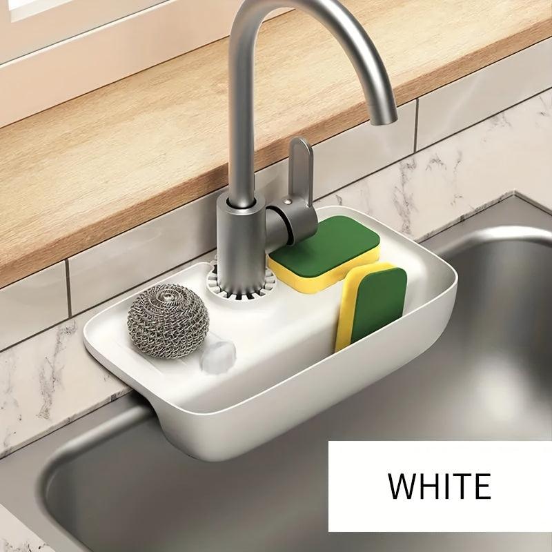 Sink Faucet Splash Guard & Drain Rack Silicone Kitchen Sink Water Collection Pad