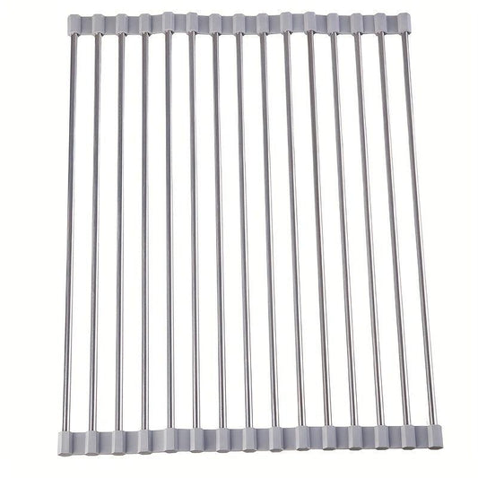 Sink Draining Rack Foldable Stainless Steel Shelf Retractable Water Filter