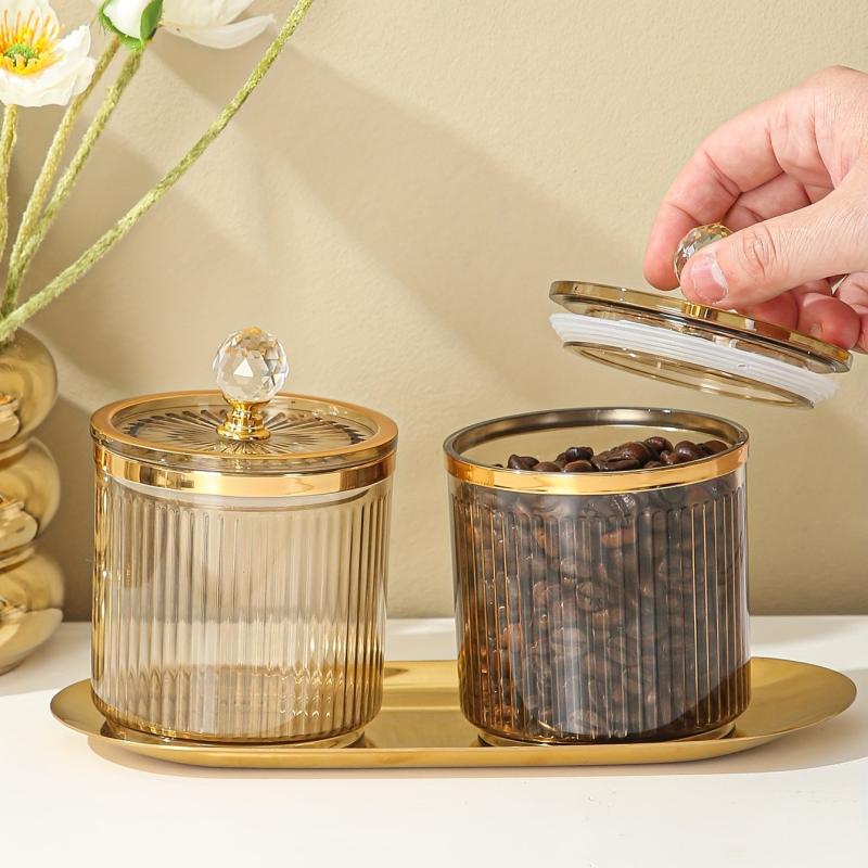 Acrylic Food Jar With Crystal Ball Sealed Lid Coffee Bean Storage Tank