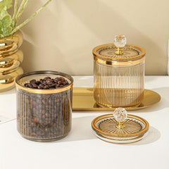 Acrylic Food Jar With Crystal Ball Sealed Lid Coffee Bean Storage Tank