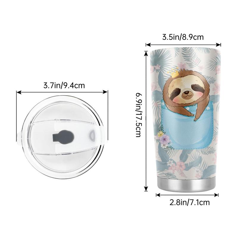 Sloth Tumbler With Straw: I Can Do Slower Sloth