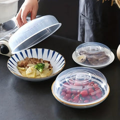 Clear Plastic Food Cover Collapsible Microwave Splatter Shield Refrigerator Bowl