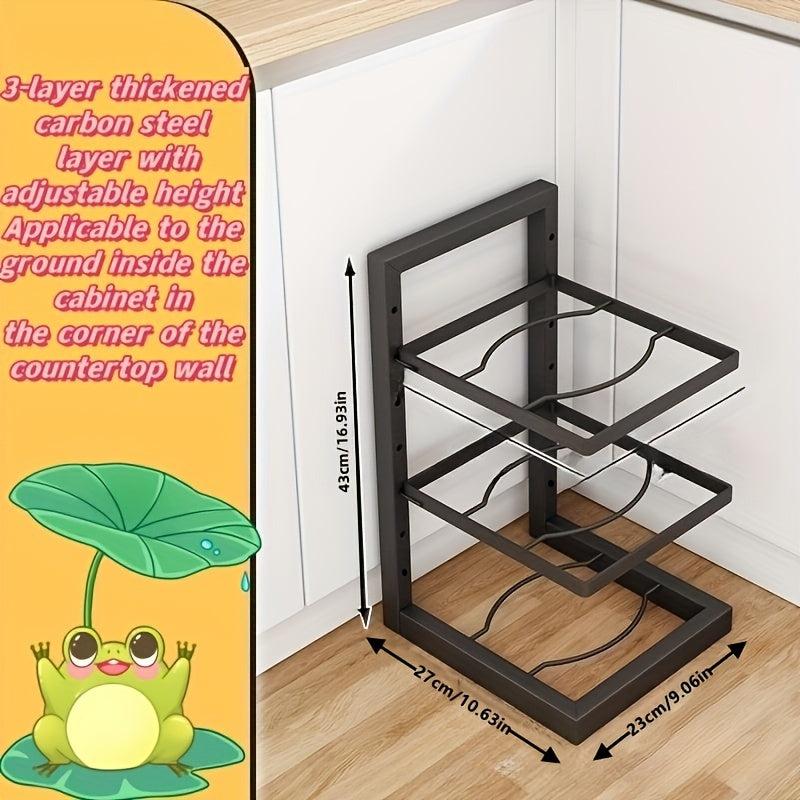 Adjustable Pot Lid Holders and Pan Rack for Kitchen Organization
