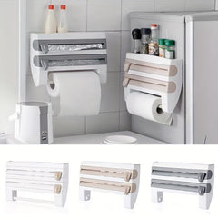 3-in-1 Kitchen Roll Dispenser with Cutter for Smooth Cutting Edges