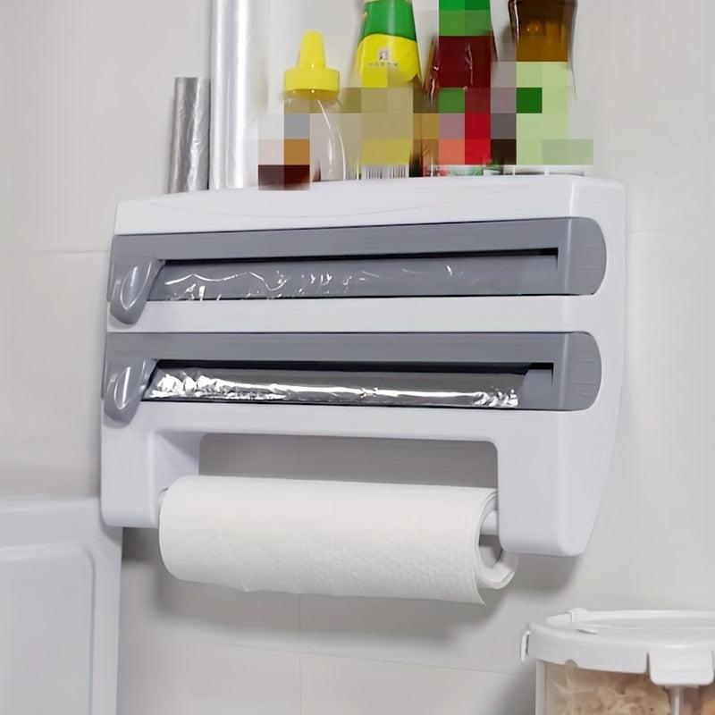 3-in-1 Kitchen Roll Dispenser with Cutter for Smooth Cutting Edges